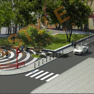 разработка схемы мощения и Дизайн-проект укладки  тротуарной плитки. 